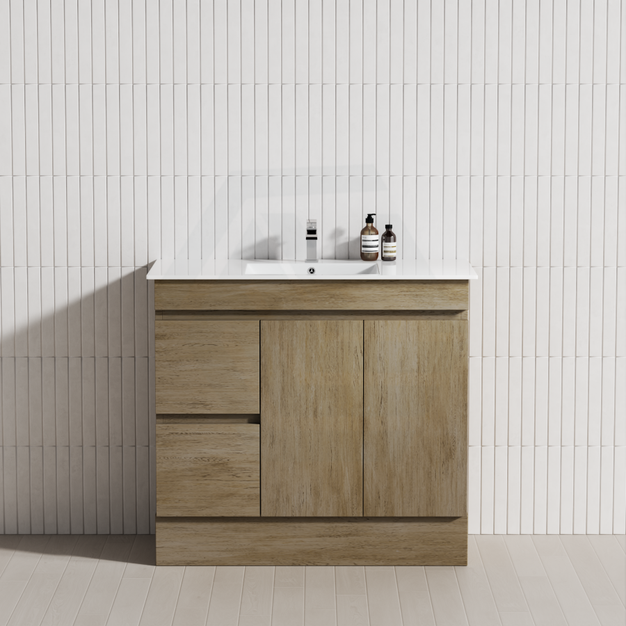 MDF Bathroom Kickboard Vanity 600-1500mm Light Oak -MyHomeware