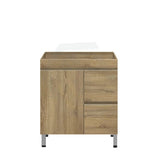 600-1500Mm Freestanding Mdf Vanity Light Oak Finish Left / Right Drawers Cabinet Only For Bathroom