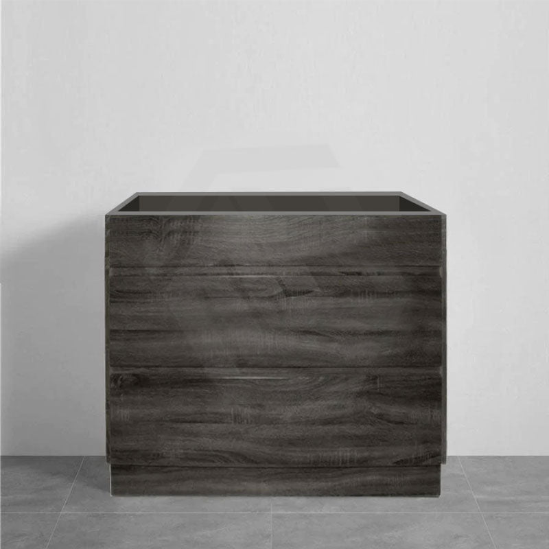 600-1500Mm Freestanding Vanity With Kickboard Dark Grey Wood Grain Cabinet Only & Ceramic / Poly