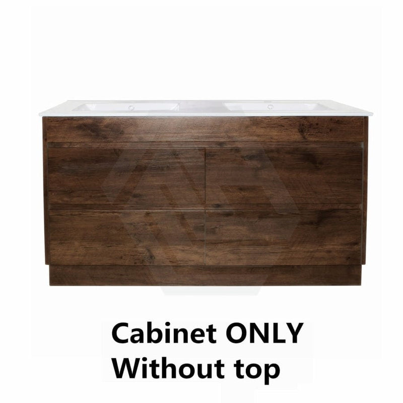 600-1500Mm Freestanding Vanity With Kickboard Dark Oak Wood Grain Cabinet Only & Ceramic / Poly Top