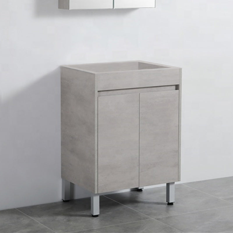 600Mm Freestanding Vanity Concrete Grey Finish Plywood Cabinet Only For Bathroom Only Without Top