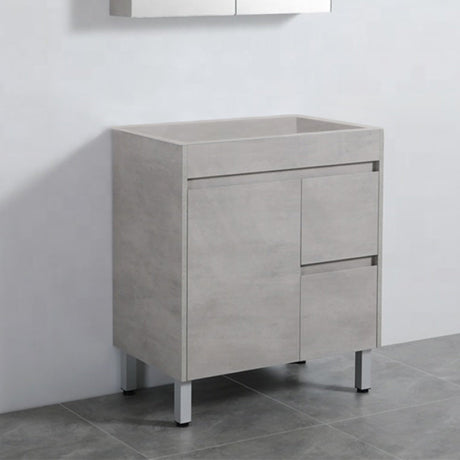 600-1500Mm Freestanding Vanity Concrete Grey Finish Plywood Cabinet Only For Bathroom Vanities With