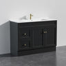 600 - 1500Mm Harrington Freestanding Vanity With Kickboard Matt Black Pvc Cabinet Only & Ceramic