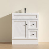 600 - 1500Mm Harrington Freestanding Vanity With Kickboard Matt White Pvc Cabinet Only & Ceramic