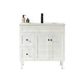 600-1500Mm Harrington Freestanding Vanity With Legs Matt White Pvc Cabinet Only & Ceramic Top
