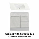 600-1500Mm Miami Freestanding With Kickboard Bathroom Vanity Matt White Shaker Hampton Style Left /