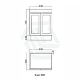 600-1500Mm Miami Freestanding With Kickboard Bathroom Vanity Matt White Shaker Hampton Style Left /