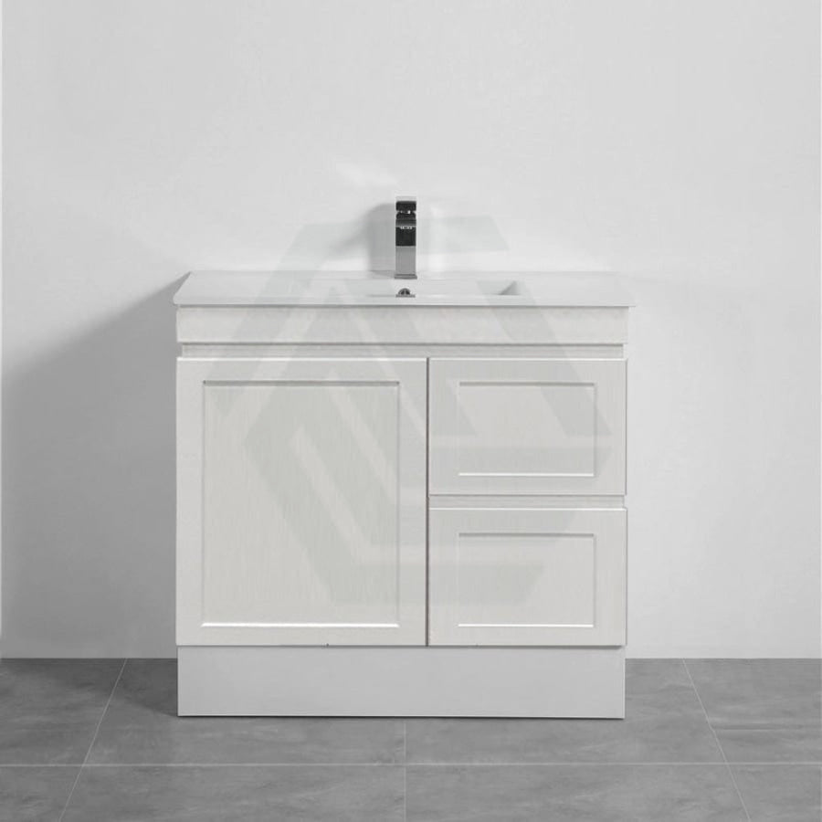 600-1500Mm Miami Freestanding With Kickboard Bathroom Vanity Matt White Shaker Hampton Style Left 