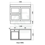 600-1500Mm Miami Freestanding With Kickboard Bathroom Vanity Matt White Shaker Hampton Style Left /