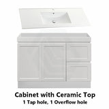 600-1500Mm Miami Freestanding With Kickboard Bathroom Vanity Matt White Shaker Hampton Style Left /