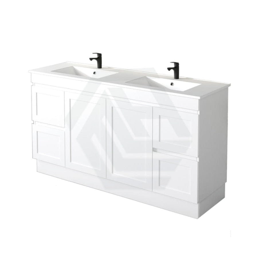 600-1500Mm Miami Freestanding With Kickboard Bathroom Vanity Matt White Shaker Hampton Style Left 