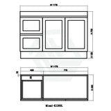 600-1500Mm Miami Freestanding With Kickboard Bathroom Vanity Matt White Shaker Hampton Style Left /