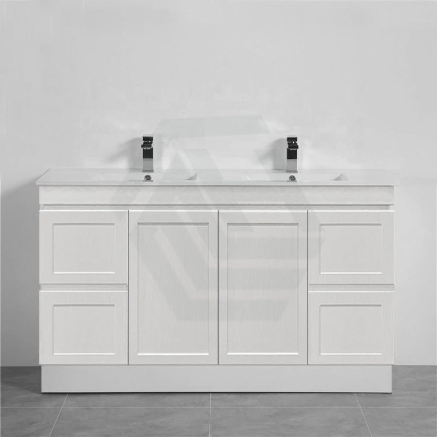600-1500Mm Miami Freestanding With Kickboard Bathroom Vanity Matt White Shaker Hampton Style Left 