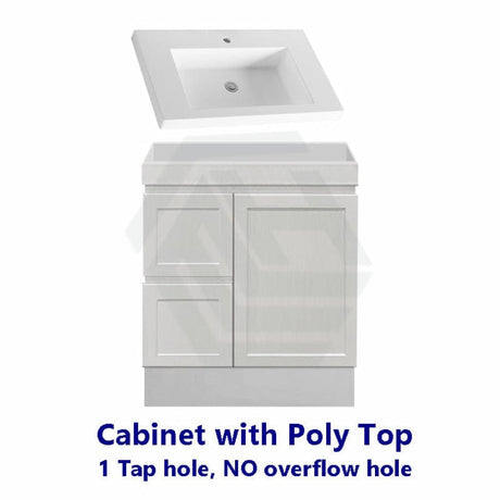 600-1500Mm Miami Freestanding With Kickboard Bathroom Vanity Matt White Shaker Hampton Style Left /