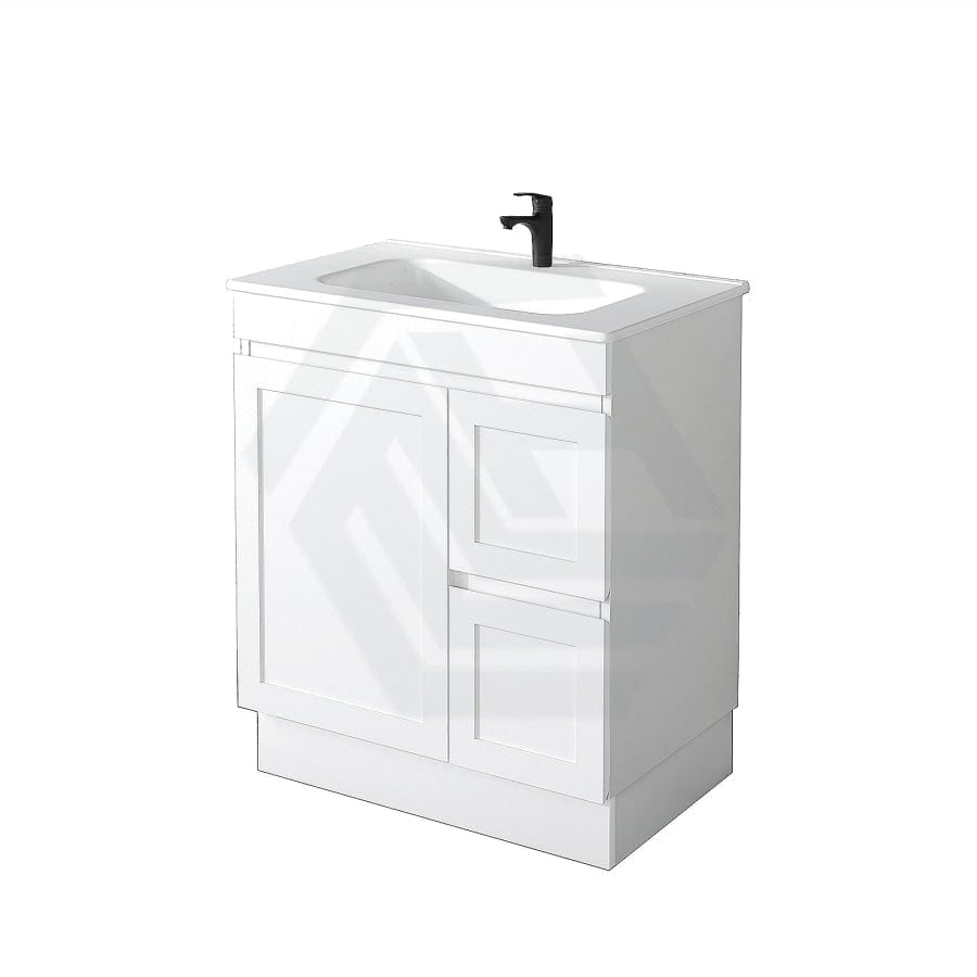 600-1500Mm Miami Freestanding With Kickboard Bathroom Vanity Matt White Shaker Hampton Style Left 