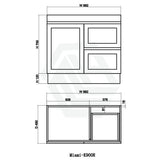 600-1500Mm Miami Freestanding With Kickboard Bathroom Vanity Matt White Shaker Hampton Style Left /