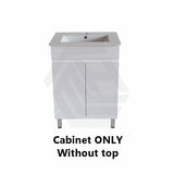 600-1500Mm Premium Bathroom Freestanding Vanity White Pvc Polyurethane Cabinet Only & Ceramic Top