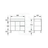 900Mm Premium Bathroom Vanity Freestanding Left/right Drawers White Pvc Polyurethane Cabinet Only 