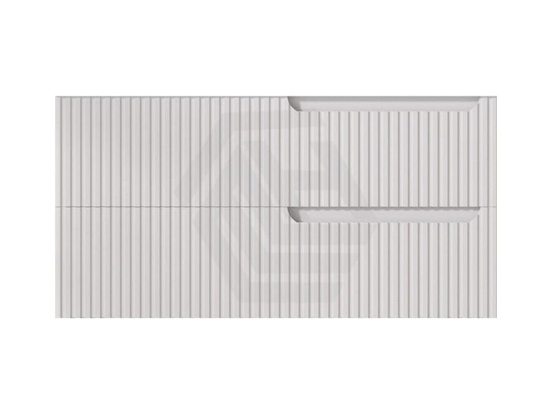 600-1500Mm Sersi Wall Hung Plywood Vanity Matt White Linear Surface Drawers Shelves Single Bowl