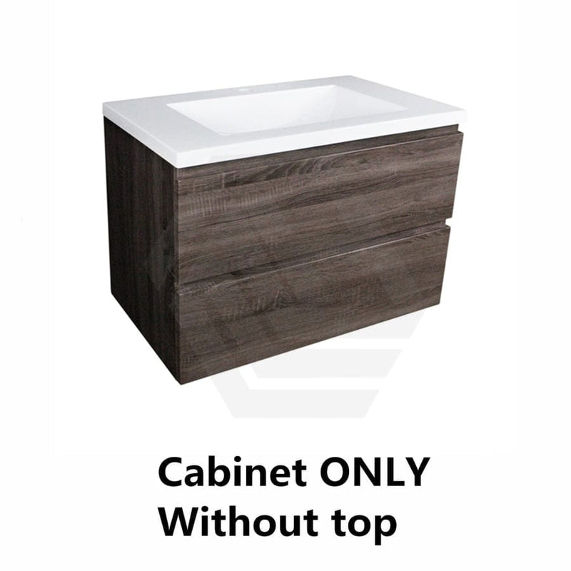 600-1500Mm Wall Hung Bathroom Floating Vanity Dark Grey Wood Grain Pvc Filmed Drawers Cabinet