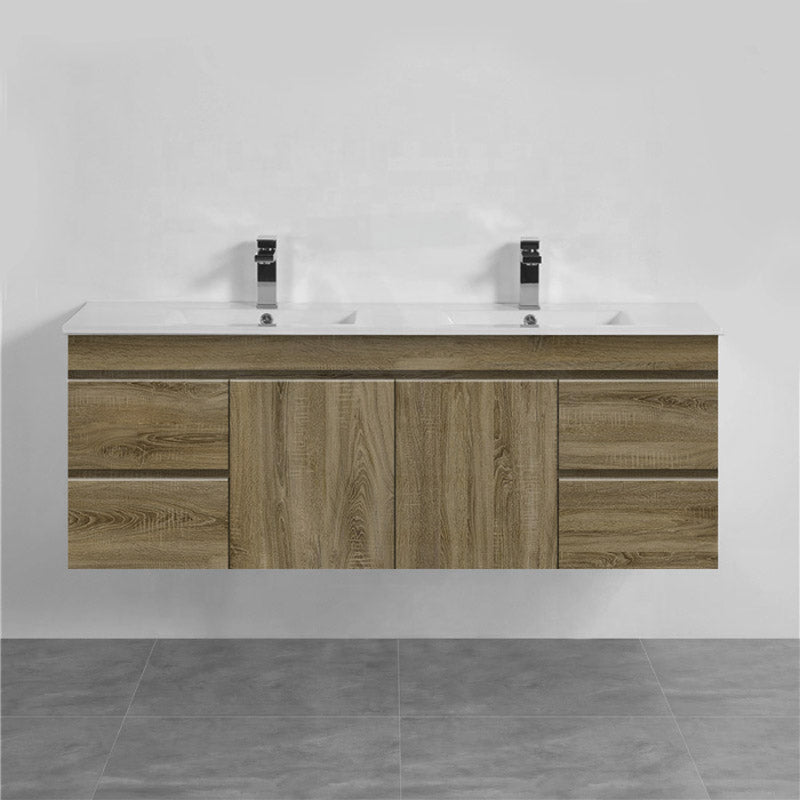 600-1500Mm Wall Hung Bathroom Vanity Dark Timber Cabinet Only