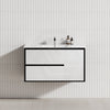 600-1500Mm Wall Hung Pvc Vanity Matt Black & White Cabinet Only For Bathroom Vanities