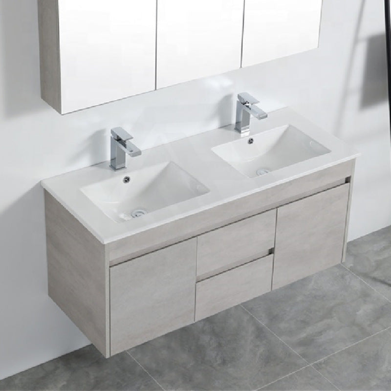 600-1500Mm Wall Hung Vanity Concrete Grey Finish Plywood Cabinet Only For Bathroom 1200Mm - Double