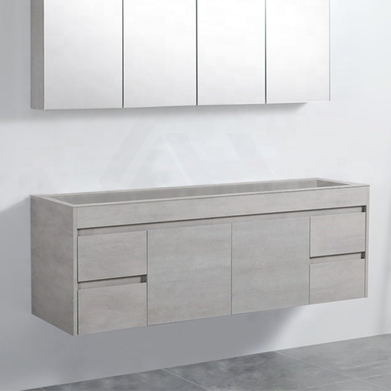 600-1500Mm Wall Hung Vanity Concrete Grey Finish Plywood Cabinet Only For Bathroom 1500Mm -