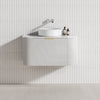 600-1800Mm Ceto Avalon Matt White Wall Hung Bathroom Pvc Vanity With Soft Closing Drawers Curve