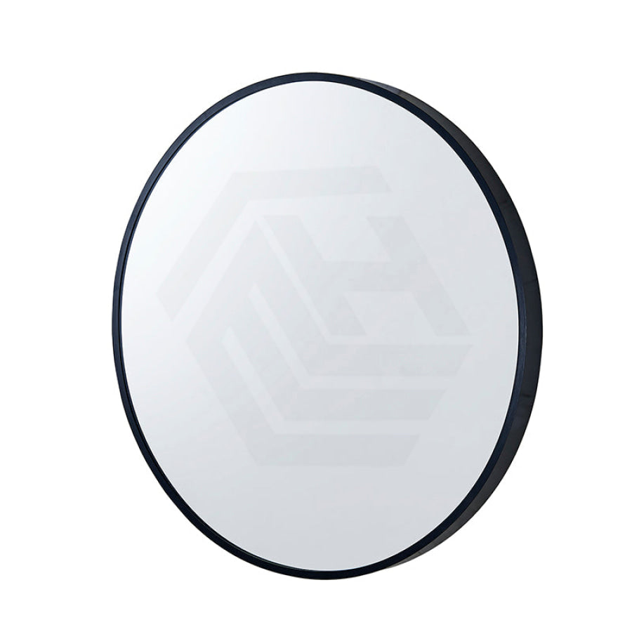 600/700/800/900mm Black Aluminum Framed Round Bathroom Wall Mirror With Brackets