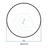 600/700/800/900mm Black Aluminum Framed Round Bathroom Wall Mirror With Brackets
