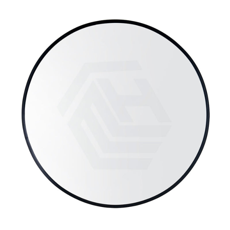 600/700/800/900mm Black Aluminum Framed Round Bathroom Wall Mirror With Brackets