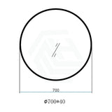 600/700/800/900mm Black Aluminum Framed Round Bathroom Wall Mirror With Brackets