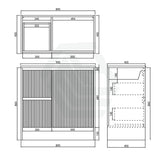 600/750/900/1200/1500Mm Ceto Brighton Freestanding Vanity With Kickboard Pvc Board Matt Black