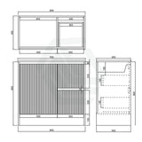 600/750/900/1200/1500Mm Ceto Brighton Freestanding Vanity With Kickboard Pvc Board Matt Black