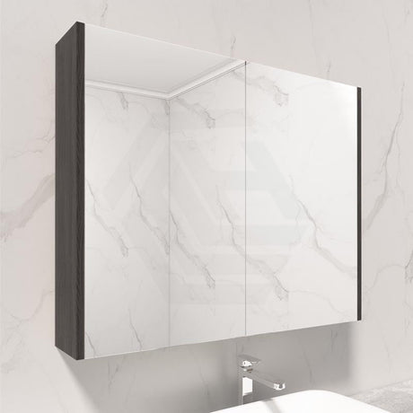 600/750/900/1200/1500mm Dark Grey Wood Grain Pvc Filmed Wall Hung Shaving Cabinet Cabinets