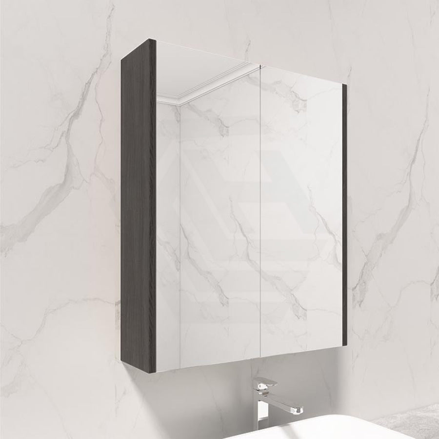 600/750/900/1200/1500mm Dark Grey Wood Grain Pvc Filmed Wall Hung Shaving Cabinet Cabinets