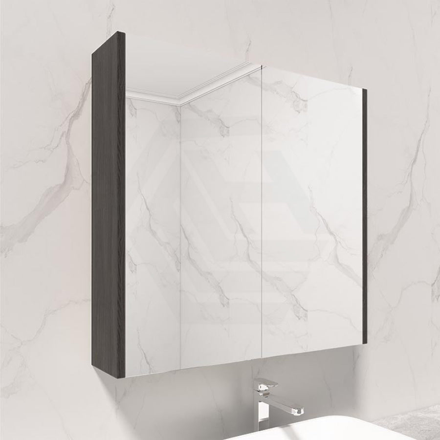 600/750/900/1200/1500mm Dark Grey Wood Grain Pvc Filmed Wall Hung Shaving Cabinet Cabinets