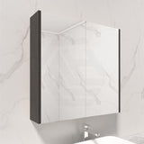 600/750/900/1200/1500mm Dark Grey Wood Grain Pvc Filmed Wall Hung Shaving Cabinet Cabinets