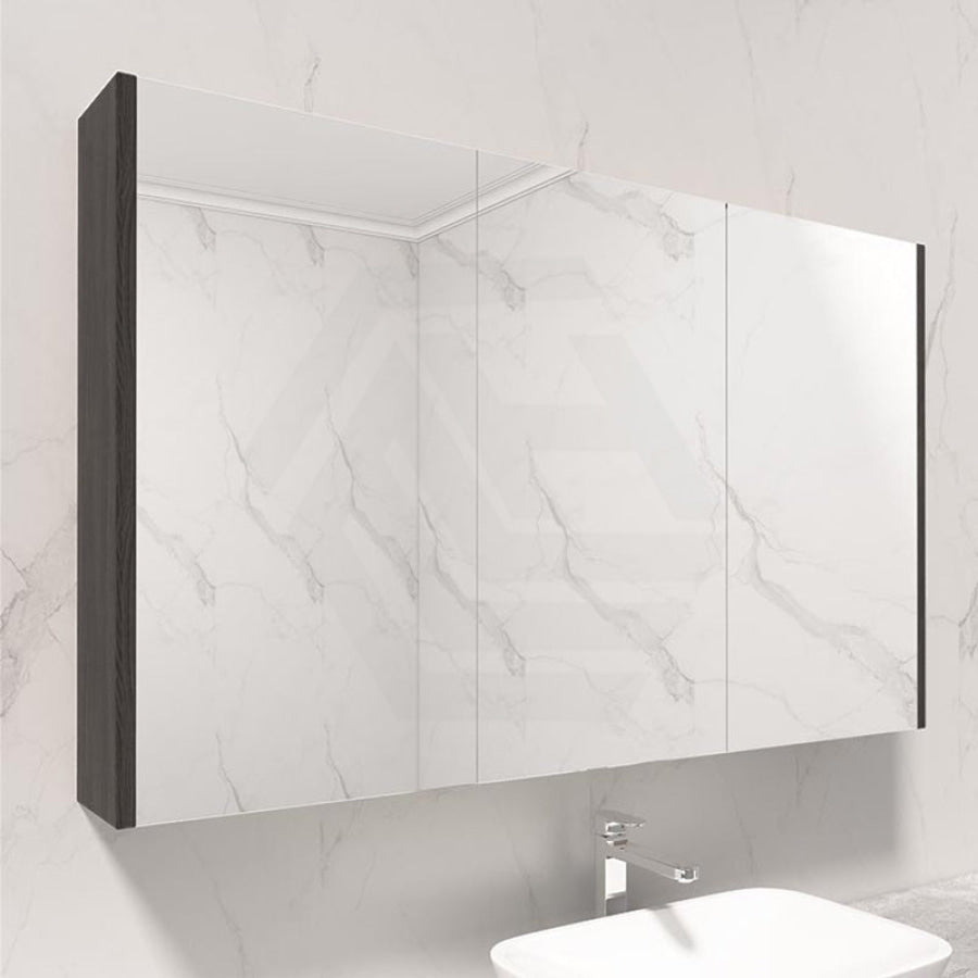 600/750/900/1200/1500mm Dark Grey Wood Grain Pvc Filmed Wall Hung Shaving Cabinet Cabinets