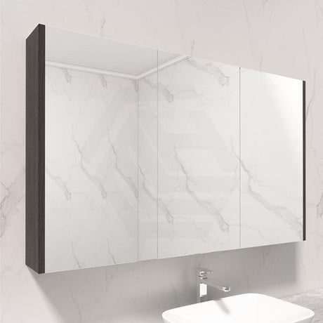 600/750/900/1200/1500mm Dark Grey Wood Grain Pvc Filmed Wall Hung Shaving Cabinet Cabinets