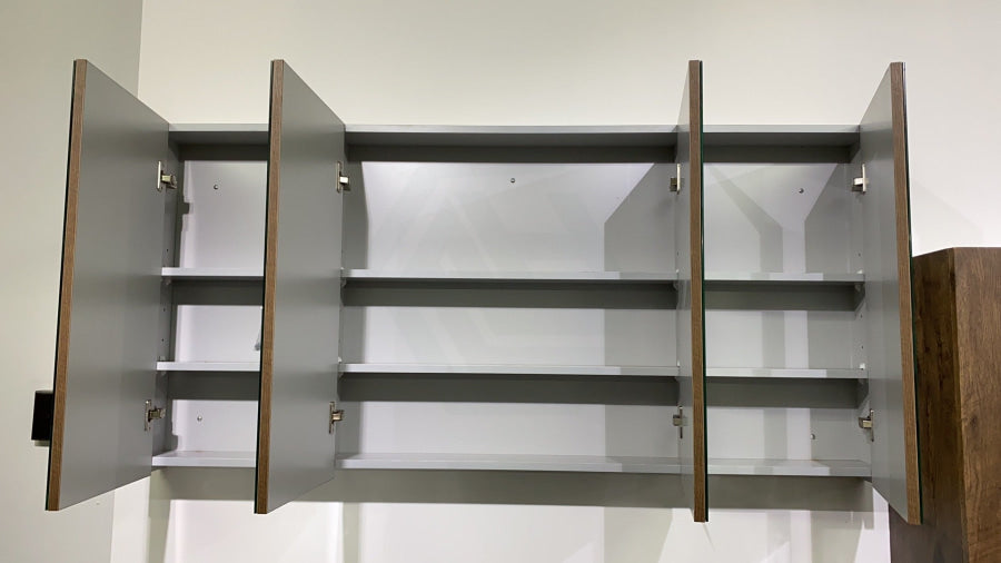 600/750/900/1200/1500mm Dark Grey Wood Grain Pvc Filmed Wall Hung Shaving Cabinet Cabinets