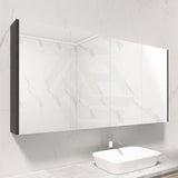 600/750/900/1200/1500mm Dark Grey Wood Grain Pvc Filmed Wall Hung Shaving Cabinet Cabinets