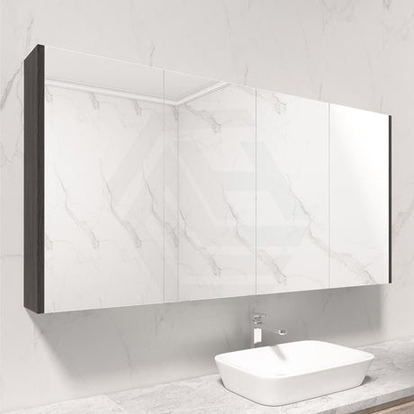 600/750/900/1200/1500mm Dark Grey Wood Grain Pvc Filmed Wall Hung Shaving Cabinet Cabinets