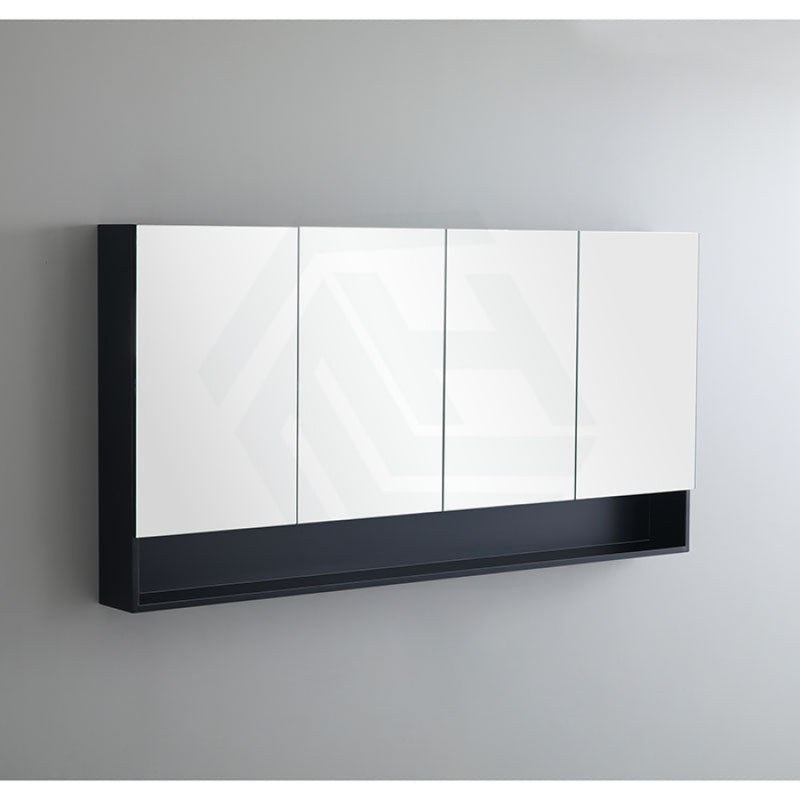 600/750/900/1200/1500Mm Fremantle Shaving Cabinet With Mirror Pvc Board Wall Hung Storage Matt Black