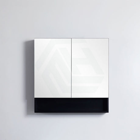 600/750/900/1200/1500Mm Fremantle Shaving Cabinet With Mirror Pvc Board Wall Hung Storage Matt Black