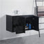 600/750/900/1200/1500Mm Hampton Wall Hung Vanity Pvc Board Matt Black Linear Surface Vanities