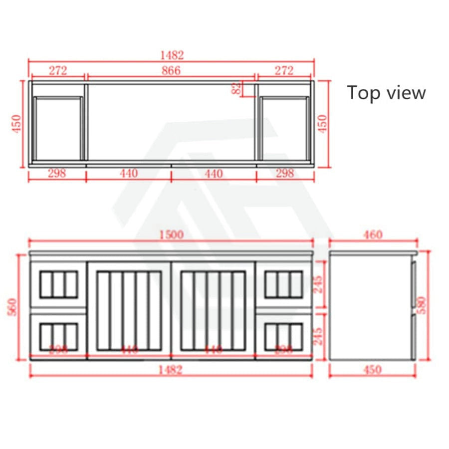 600/750/900/1200/1500Mm Hampton Wall Hung Vanity Pvc Board Matt Black Linear Surface Vanities