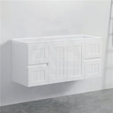 600/750/900/1200/1500Mm Hampton Wall Hung Vanity Pvc Board Matt White Linear Surface Vanities