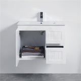 600/750/900/1200/1500Mm Hampton Wall Hung Vanity Pvc Board Matt White Linear Surface Vanities